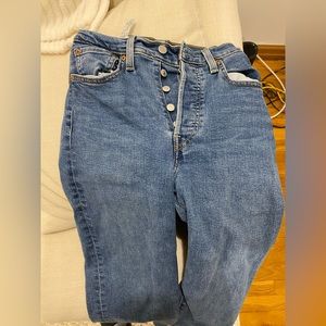 Levis ribcage straight ankle 27 indigo wash